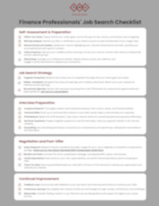 Finance Professionals Job Search Checklist - Accounting & Finance Recruiters